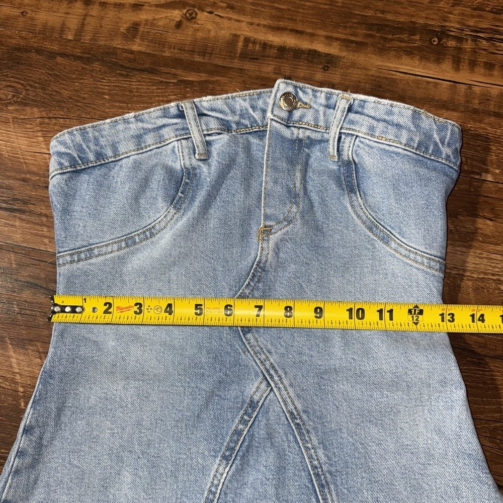 Y2K Zara Denim Strapless Mini Dress Women's Small - Picture 5 of 8